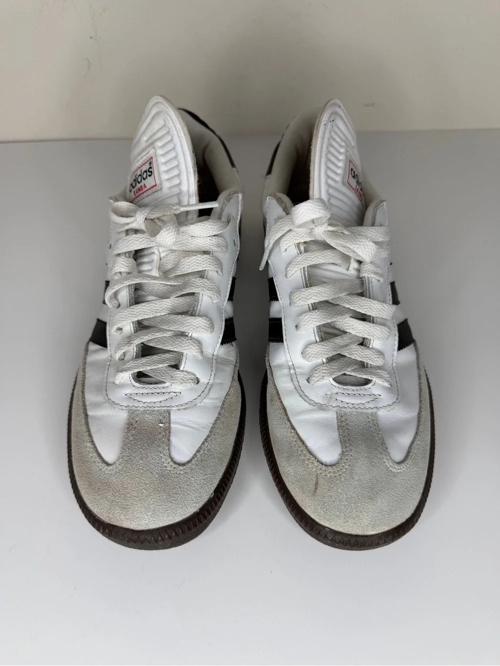 Adidas Samba Classic Mens Size 8 White Black Athletic Leather Shoes Sneakers